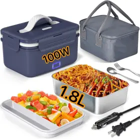 Hd-j-0101 Akhia 100w Fast Heated Lunch Box 1.8l Electric Indigo Blue White