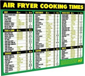Aks Magnets 615666419471 Air Fryer Cooking Times Magnetic Cheat Sheet - Extra 11 X 8.5 Inches Green