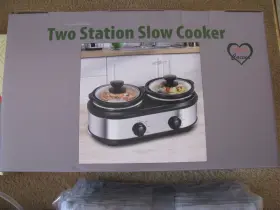 Cy-scr2125 Ama Cucina Nib Double Two Slow Cooker 2 X 1.25 Quart Mini Crock Pots With Lids By