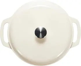 Amazon 114129820637 Cast Iron Dutch Oven Pot With Lid Enameled Round Dual Handles 7.3-quart White #2