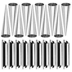 Creamhornmold-02 Ambestar 5 Inches 10 Pcs Large Cream Horn Molds Cannoli Tubes