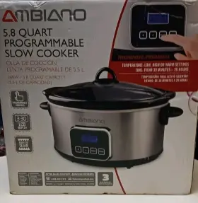95694 Ambiano 5.8 Quart Programmable Slow Cooker