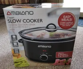Sco-70 Ambiano Slow Cooker Crock Pot Ceramic 7 Quart Brand New