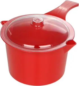 Ambss Sys 610922501280 Microwave Safe Pot With Lid And Spout - Cooker Steamer For Large Red