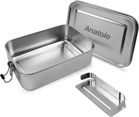 Ssbb-1 Anatole 304 Stainless Steel Bento Box 47oz 1400ml Leak-proof Silver