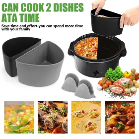 Anlinkshine 755457068812 Silicone Slow Cooker Divider Liners Compatible With Crockpot 6 Quart Reusable Slo #2