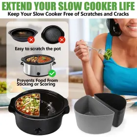 Anlinkshine 755457068812 Silicone Slow Cooker Divider Liners Compatible With Crockpot 6 Quart Reusable Slo #3