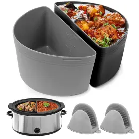 Anlinkshine 755457068812 Silicone Slow Cooker Divider Liners Compatible With Crockpot 6 Quart Reusable Slo
