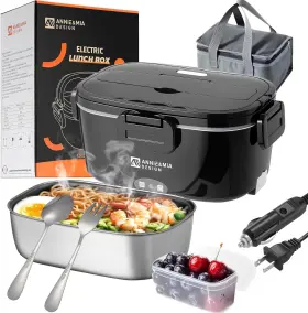 Fsd-002 Annie & Mia Design And Electric Lunch Box For Adults 80w 1.5l Portable Black Fsd-002 Annie & Mia Design And Electric Lunch Box For Adults 80w 1.5l Portable Black