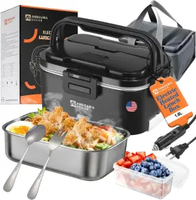 Fsd-003 Annie & Mia Design And Electric Lunch Box For Adults 100w 1.8l Portable Black Fsd-003 Annie & Mia Design And Electric Lunch Box For Adults 100w 1.8l Portable Black