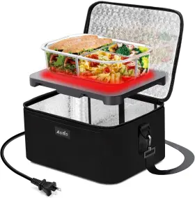 Aotto 192242862512 Portable Oven Electric Lunch Box Food Heater - 80w Heated Black