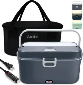 Fh310 Aotto Electric Lunch Box 2l 90w Fast Heating 12v/24v/110v Heated Gray