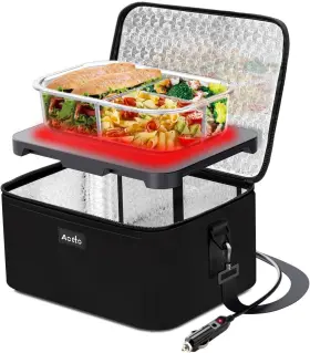 Fw210 Aotto Portable Oven Electric Lunch 12v 24v 2-in-1 Food Warmer For Car Black