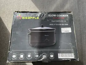 Bavg-sc-10 Apple New Big 10 Quart Slow Cooker With Ceramic Pot Dishwasher Safe Damaged Box