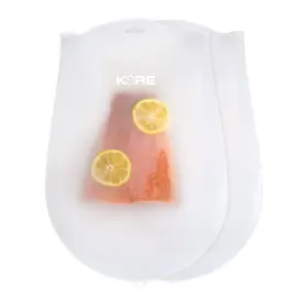 Applekoreliving 074528737625 Revolutionize Sous Vide Cooking With Reusable Silicone Bags Set O