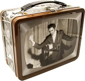 48321 Aquarius Elvis Tv Fun Box - Sturdy Tin Storage With Plastic