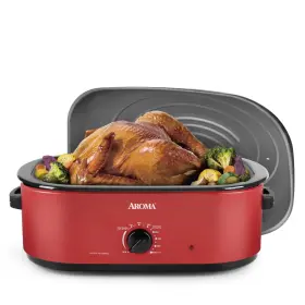 Aroma 021241017183 18 Quart Roaster Oven With Self-basting Lid Fits 22-lb. Turkey Adjustabl #2