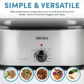 Aroma 021241407205 20 Quart Roaster Oven With Self-basting Lid Fits 24-lb. Turkey Adjustable Te #3 Aroma 021241407205 20 Quart Roaster Oven With Self-basting Lid Fits 24-lb. Turkey Adjustable Te #3