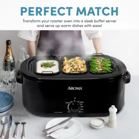 Aroma 021241500029 Triple Buffet Server Accessory For 18-qt. 20-qt. And 22- Quart Roaster Ovens #3