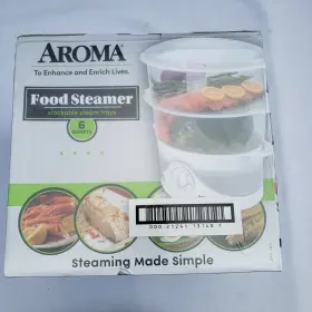 Afs-140 Aroma 6 Quart Stackable Food Steamer White