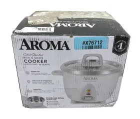 Arc-753sg Aroma Simply Stainless 6-cup Rice Cooker White New Arc-753sg Aroma Simply Stainless 6-cup Rice Cooker White New