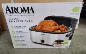 Art-7125bh Aroma 22-quart Roaster Oven Silver Black Easy Clean