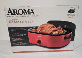 Aroma Art-738r Brand New Sealed 18 Quart Roaster Oven Fits 22 Lb Turkey
