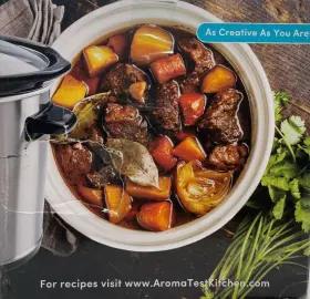 Asc-503s Aroma New 3 Quart Slow Cooker Stainless Steel And Ceramic Electric Crock Pot #3