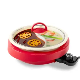 Asp-138rc Aroma Divided Electric Shabu Hot Pot With Pfas-free Ceramic-coated 2.5