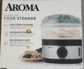 Aroma Housewares 021241121866 5-quart Food Steamer Stainless Steel New Aroma Housewares 021241121866 5-quart Food Steamer Stainless Steel New