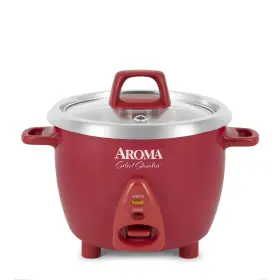 Arc-753sgr Aroma Housewares 6-cup Cooked / 1.2 Quart Select Stainless Rice And Grain Cooker Red New