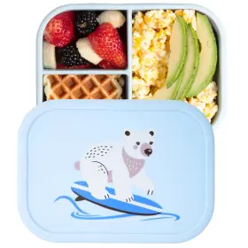 Asomic 860011800194 Silicone Toddler Bento Lunch Box 3 Compartments Small Polar-bear