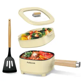 Ac-1020 Audecook Hot Pot Electric 2l Cermic Glaze Non-stick Frying Pan 8 Inch Portable Trave