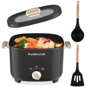Ac-10205uk Audecook Hot Pot 2.5l Portable Nonstick Multicooker For 1-3 Persons Honeycomb Textu
