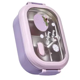 Aumotopxq7t6n19z5-13 Aumotop Stainless Steel Thermal Lunch Box Leakproof Divided Portable Purple