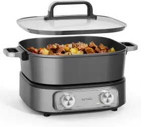 N12na Autucu Hot Pot Electric 6-quart And Multi-cooker Non-stick Skillet With Pfoa-f