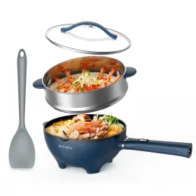 T1sna Autucu Non-stick Electric Hot Pot 3-quart With Steamer And Multi-cooker Sti