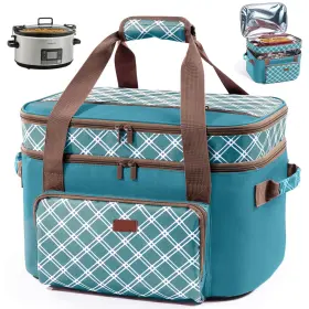 Bagsprite Double514c-blue Double Layer Slow Cooker Carrier Bag Fits 6 8 Quart Oval 6-8 Blue