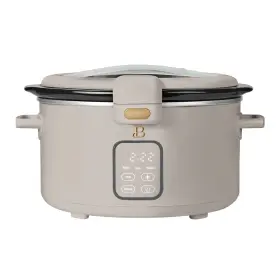 18456 Beautiful 4 Quart Slow Cooker With Touch-activated Display Porcini Taupe By Drew