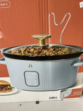 19166 Beautiful 6 Quart Programmable Slow Cooker Cornflower Blue By Drew Barrymore