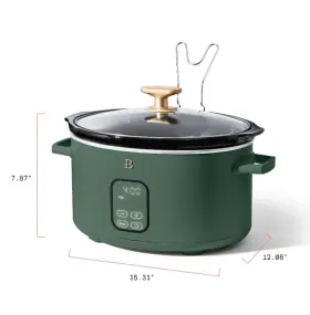 19388 Beautiful 6 Quart Programmable Slow Cooker - Thyme Green