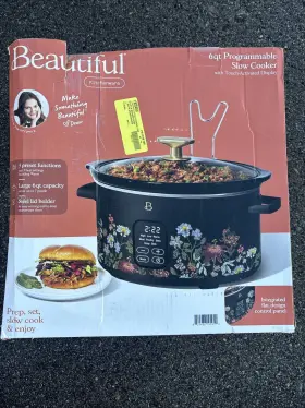 19595 Beautiful 6 Quart Programmable Slow Cooker Wildflower By Drew Barrymore 19595 Beautiful 6 Quart Programmable Slow Cooker Wildflower By Drew Barrymore