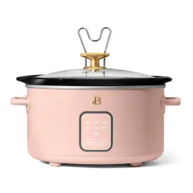 196228 Beautiful 4 Quart Slow Cooker With Touch-activated Display Rose