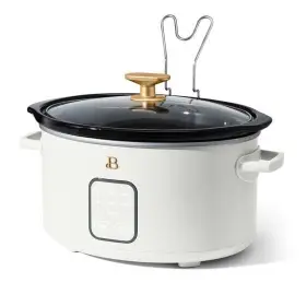 19623 Beautiful 4 Quart Slow Cooker With Touch-activated Display White Icing By Drew Barr