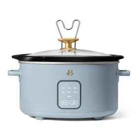 19625 Beautiful 4 Quart Slow Cooker With Touch-activated Display Cornflower Blue By Drew
