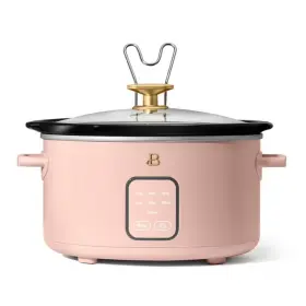 19628 Beautiful 4 Quart Slow Cooker With Touch-activated Display Rose