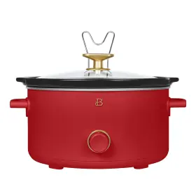 19976 Beautiful 8 Quart Manual Slow Cooker Tomato Red By Drew Barrymore