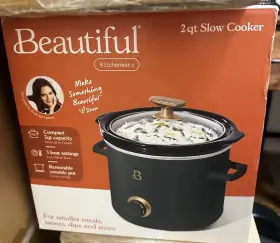 2100403wm Beautiful 2 Quart Slow Cooker Black/gold 3 Settings Keep Warm Removable Pot