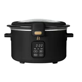 29271 Beautiful 4 Quart Digital Slow Cooker With Hinged Locking Lid Black Sesame By