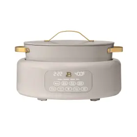 Beautiful 829486143281 6- Quart Stylish 10-in-1 Multi-cooker By Drew Barrymore With Steam Rack Taupe